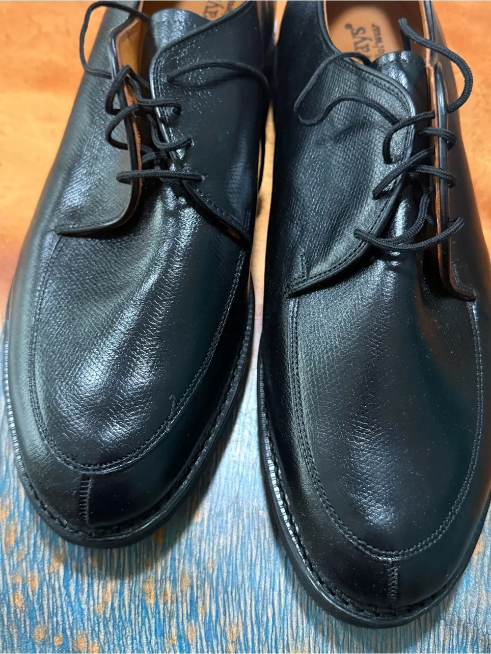 Vintage Deadstock BATES Sidewalk Softeners Black Pebble Grain Split Toe Shoes 11